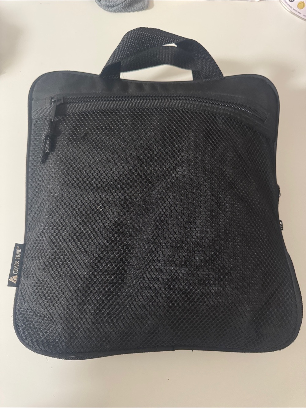 Ozark Trail Black Mesh Toiletry Bag with Top Handle